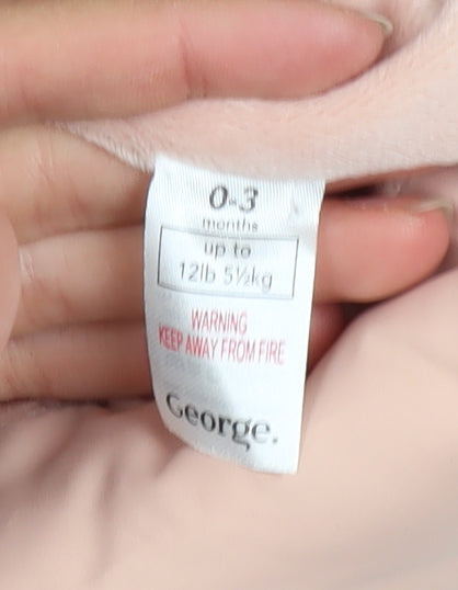 George Pink Hooded Puffer Coat 0-3 Months Unisex Baby Winter Jacket