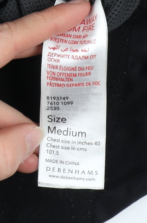 Red Herring Men Black Bomber Jacket Medium 40in Cotton Twill