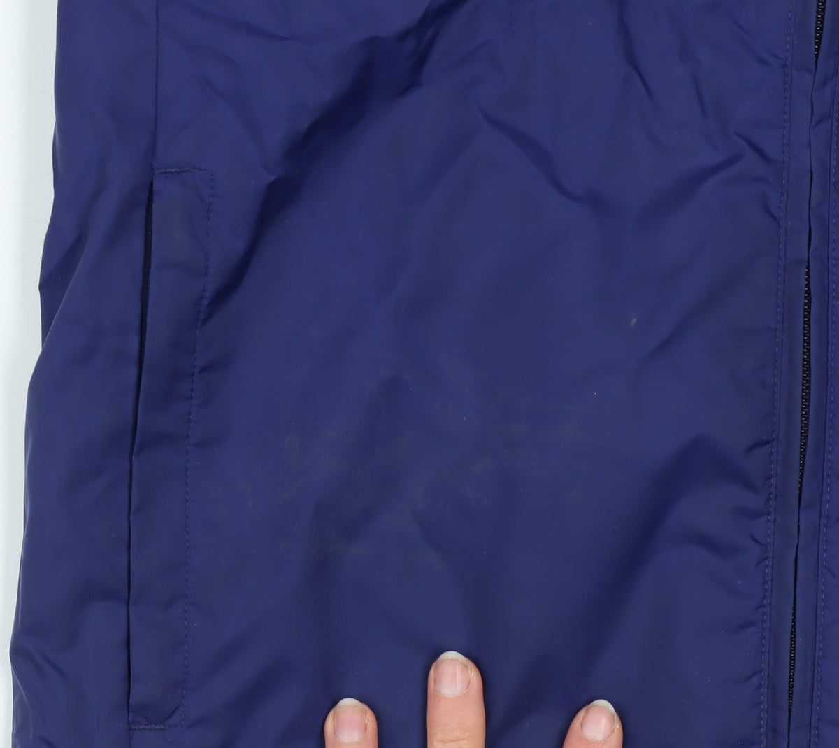 Adidas Boys Blue Windbreaker Jacket 9-10 Years Hooded Lightweight Zip Up