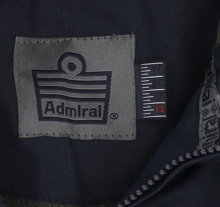 Admiral Boys Blue Hooded Puffer Jacket 13 Years Water Resistant Winter Coat