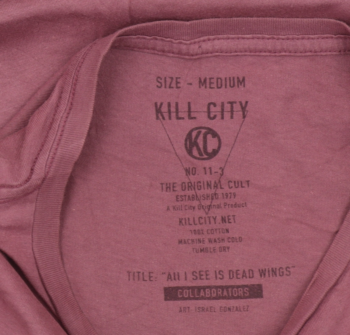 Kill City Men's Red Graphic Cotton T-Shirt Size M Gothic Rock Style