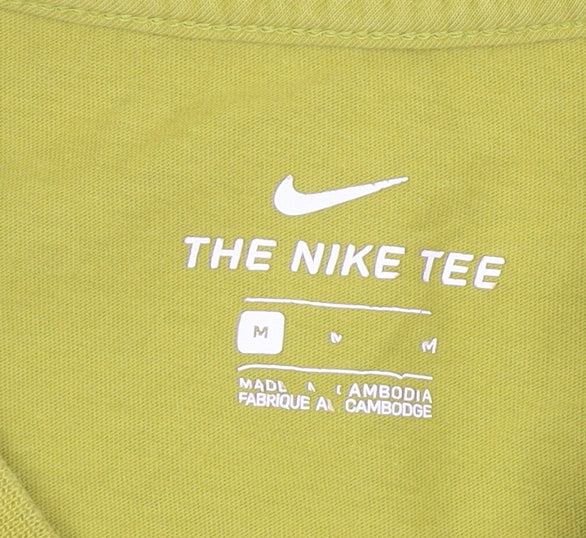 Nike Men's Green Cotton Crew Neck Short Sleeve T-Shirt Size M