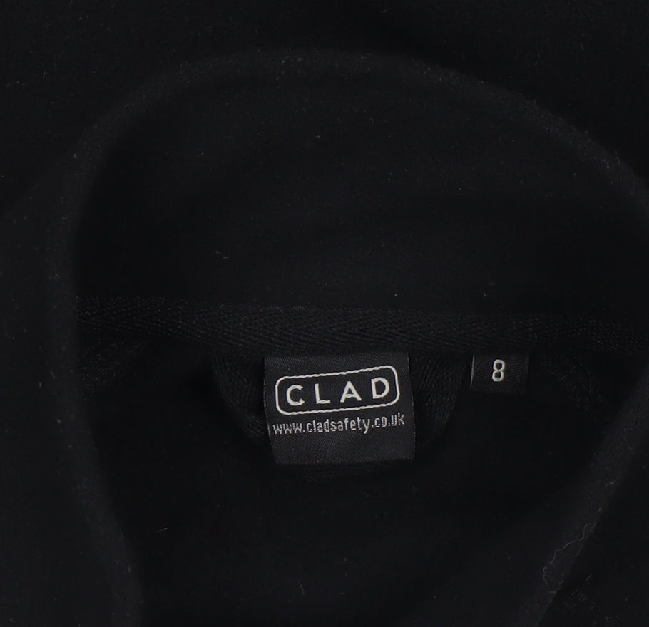 Clad Women’s Black Fleece 1/4 Zip Pullover Sweatshirt Size 8