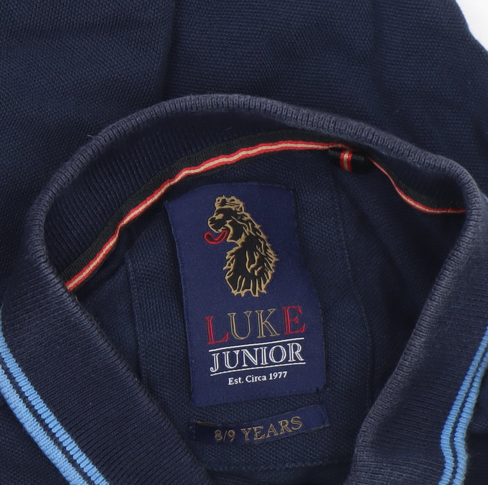 Luke Junior Boys Blue 8-9 Years Polo Shirt Cotton Short Sleeve