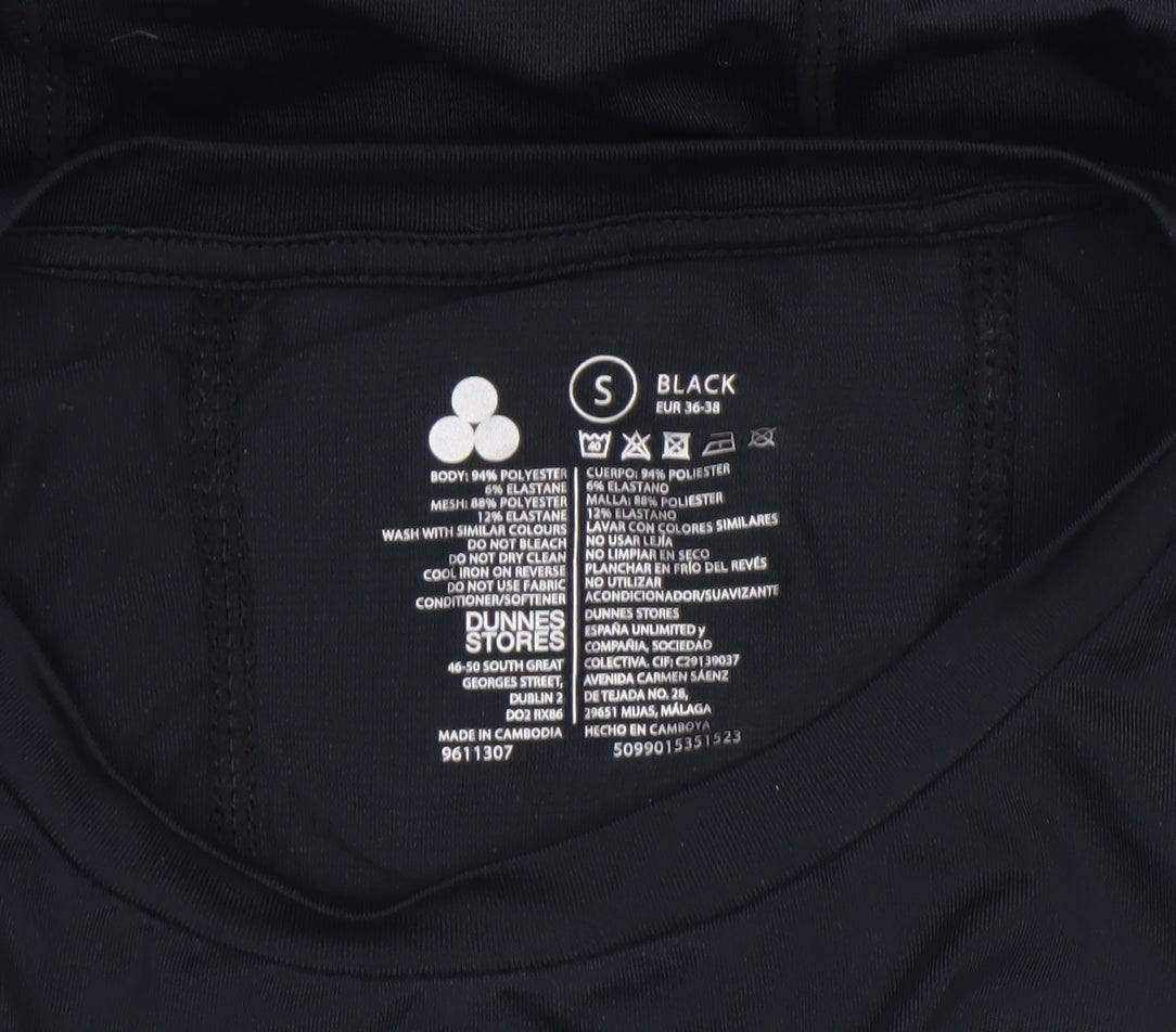 Dunnes Women Black S Moisture Wicking Active T-Shirt