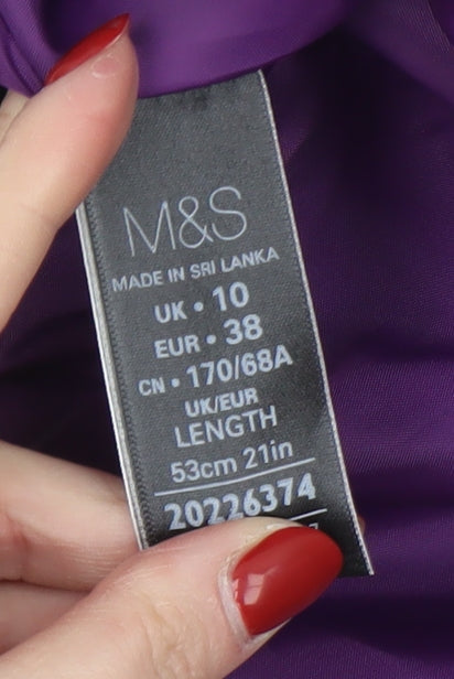 Marks and Spencer Women Purple Size 10 Pencil Skirt Knee Length