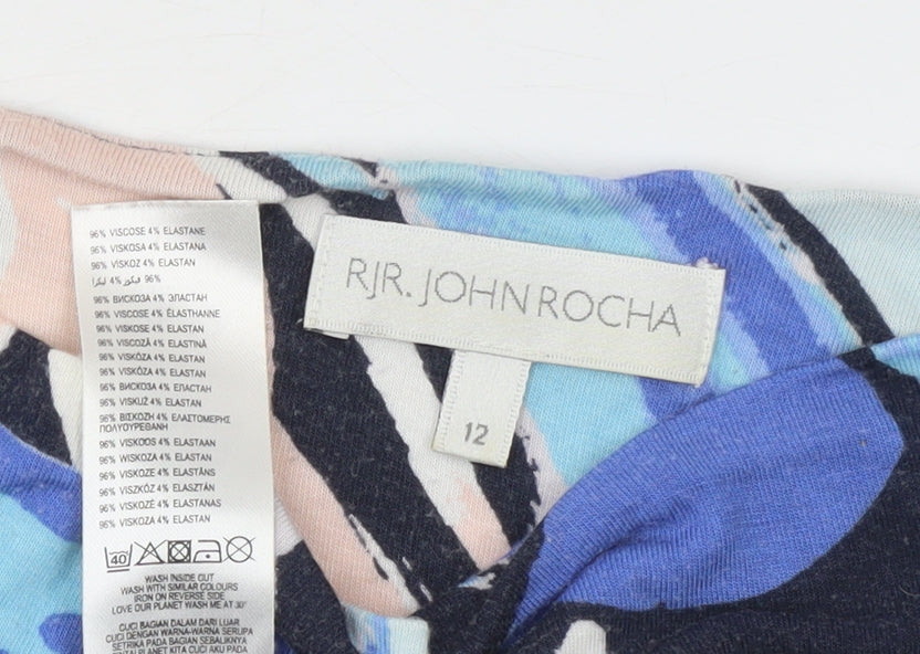 RJR.John Rocha Women's Multicoloured Size 12 Cowl Neck Tunic Top