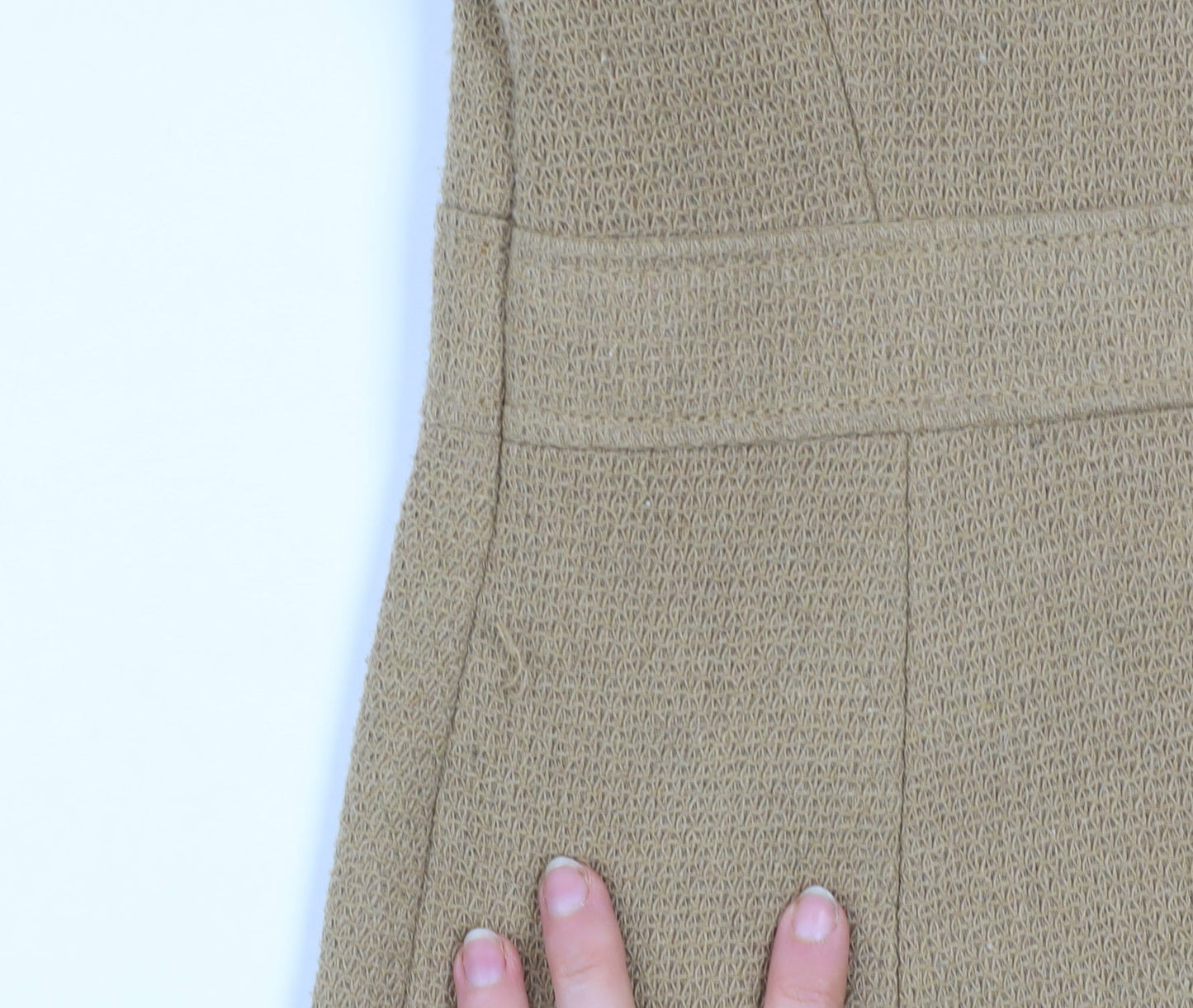 Next Women's Beige Wool Blend Mid-Length Overcoat Size 8