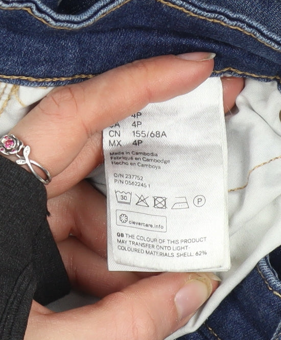 H&M Women's Blue Mid-Rise Boyfriend Jeans Size 8 Relaxed Fit Denim