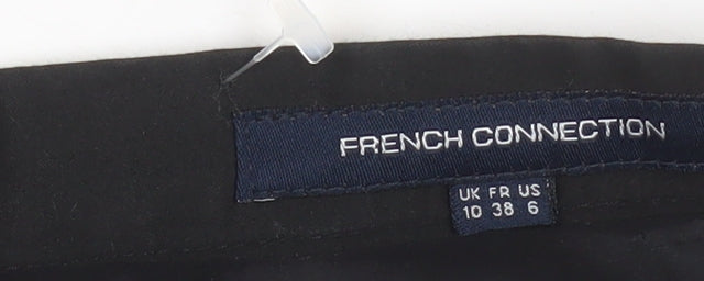 French Connection Women's Black Cotton Zip Pencil Skirt Size 10