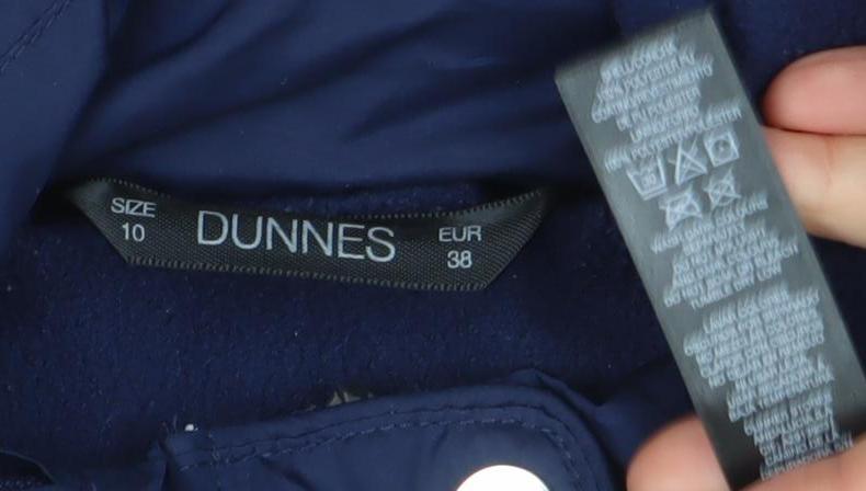 Dunnes Women's Blue Mid-Length Parka Jacket Size 10