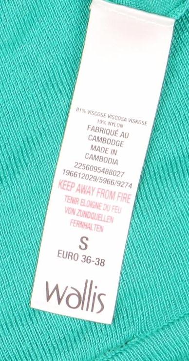 Wallis Women Green Small Open Front Long Sleeve Cardigan