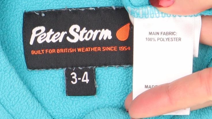 Peter Storm Girls Blue Fleece Pullover Sweatshirt 3-4 Years