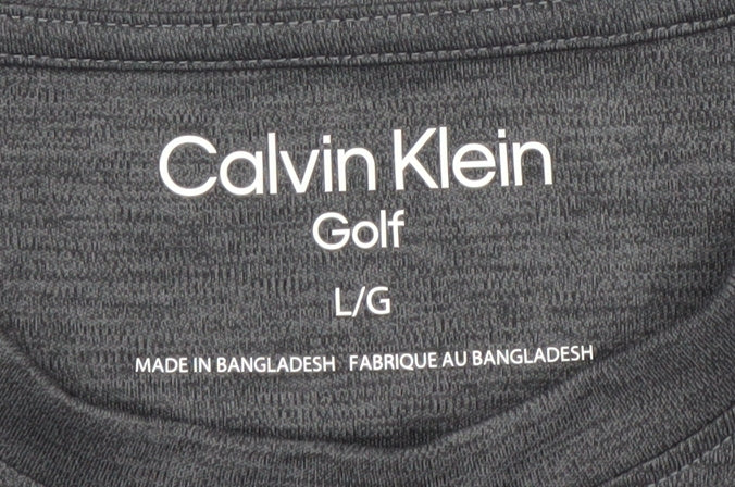 Calvin Klein Men’s Grey Golf T-Shirt L Moisture Wicking Activewear Top
