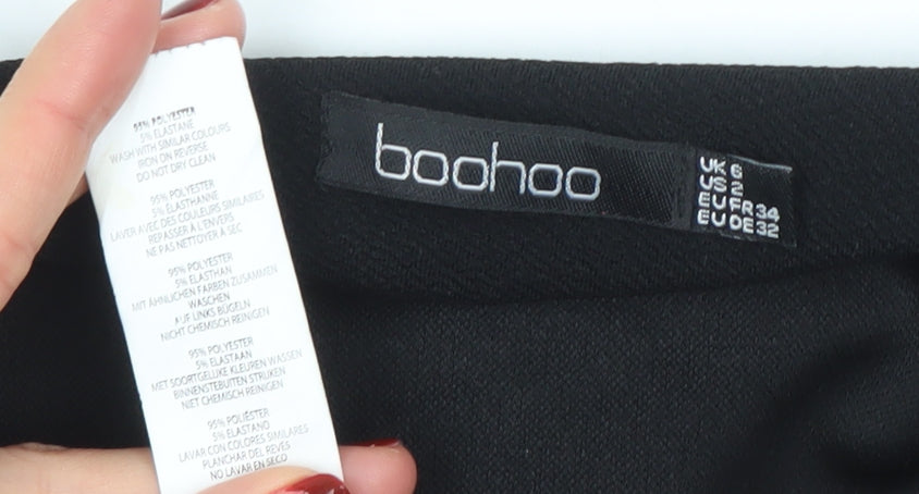 Boohoo Women’s Black Long Classic Coat Size 6