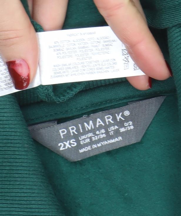 Primark Women Green Collared Long Sleeve Shirt Dress 2XS