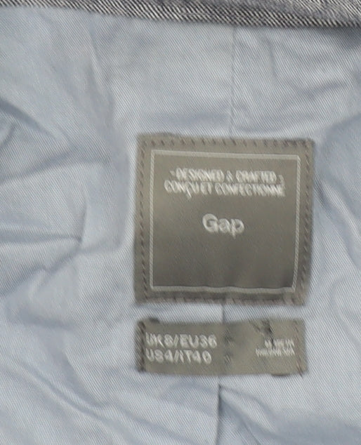 Gap Women's Grey Linen Blend Single-Breasted Blazer UK 8