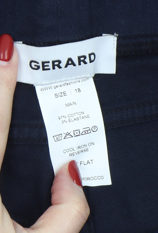 Gerard Womens Blue Cotton Stretch Jegging Trousers Size 18