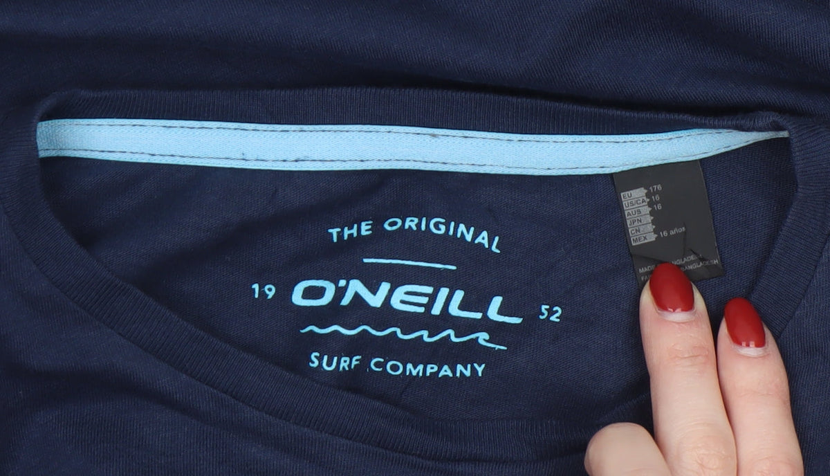 O'Neill Boys Blue Graphic Surf T-Shirt 16 Years Cotton Short Sleeve
