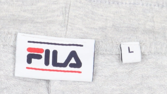 Fila Womens Grey L Shorts Drawstring Jersey Activewear