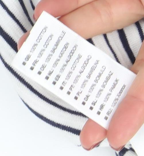 Trespass Women’s White Striped Pullover Hoodie UK 12 Cotton Blend