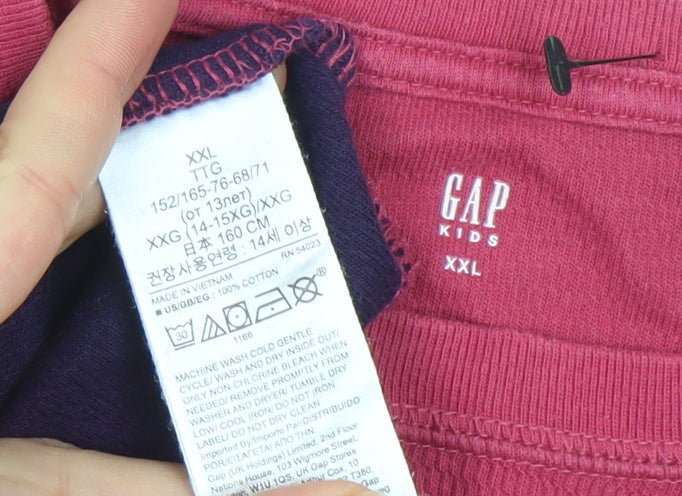 GAP Kids Boys Purple Pink Long Sleeve Pullover Sweatshirt XXL 14-15 Years Cotton