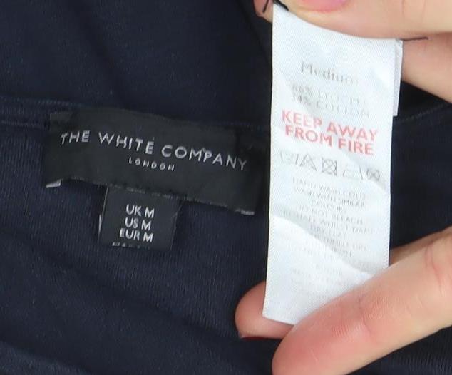 The White Company Womens Blue Cotton Knee Length 3/4 Sleeve A-Line Dress Size M