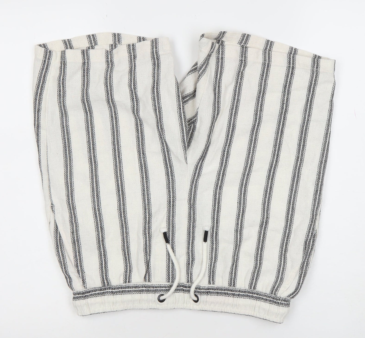 Denim Co. Men's White Striped Bermuda Relaxed Shorts Size S