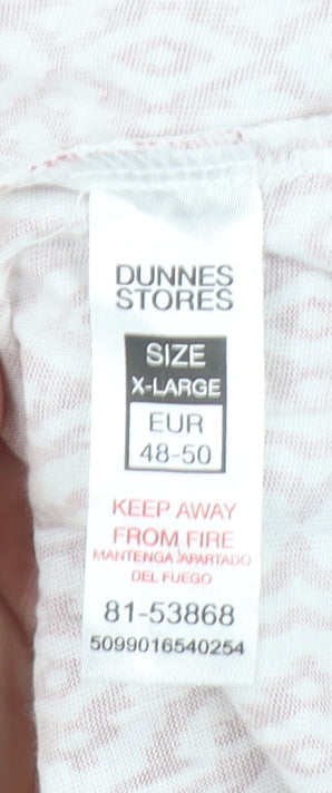 Dunnes Women Pink Geometric V-Neck Tank Top XL