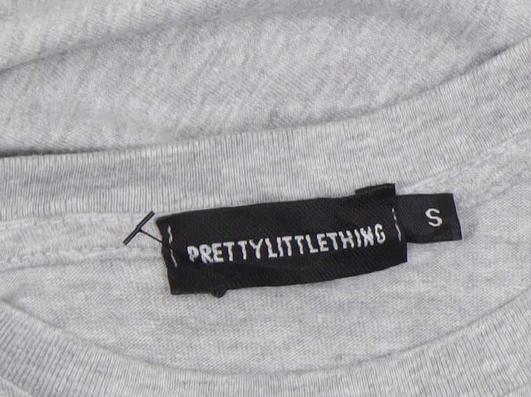PrettyLittleThing Women’s Grey 'Stronger Together' Cotton T-Shirt S