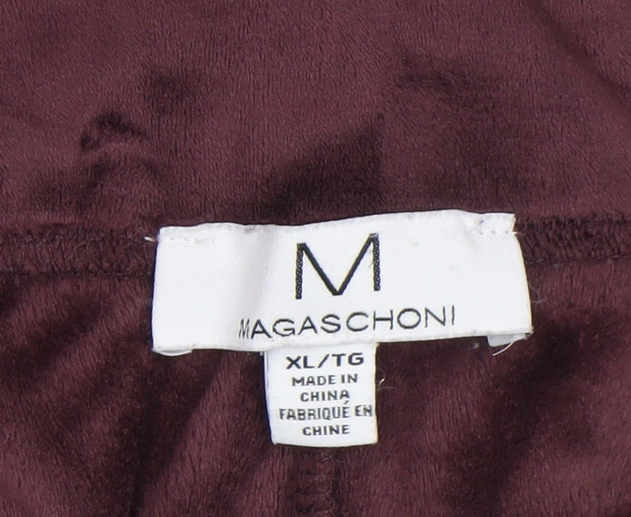 Magaschoni Women's Purple Velour Jogger Trousers XL