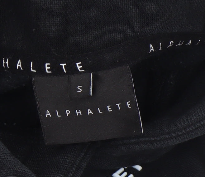 Alphalete Women's Black Crop Hoodie Small Cotton Blend Pullover