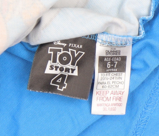 Dunnes Stores Boys Blue Toy Story 4 Short Sleeve Cotton T-Shirt 6-7 Years