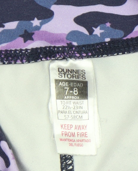 Dunnes Stores Girls Multicoloured Camouflage Leggings 7 Years Slim Fit Activewear