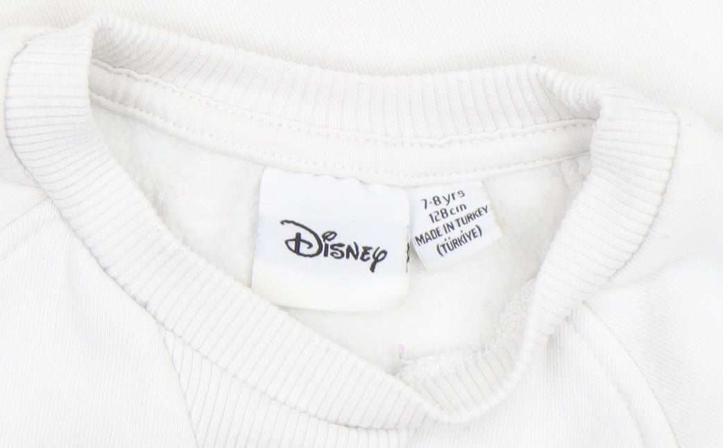 Disney Girls White Chip 'n Dale Fleece Sweatshirt 7-8 Years Pullover