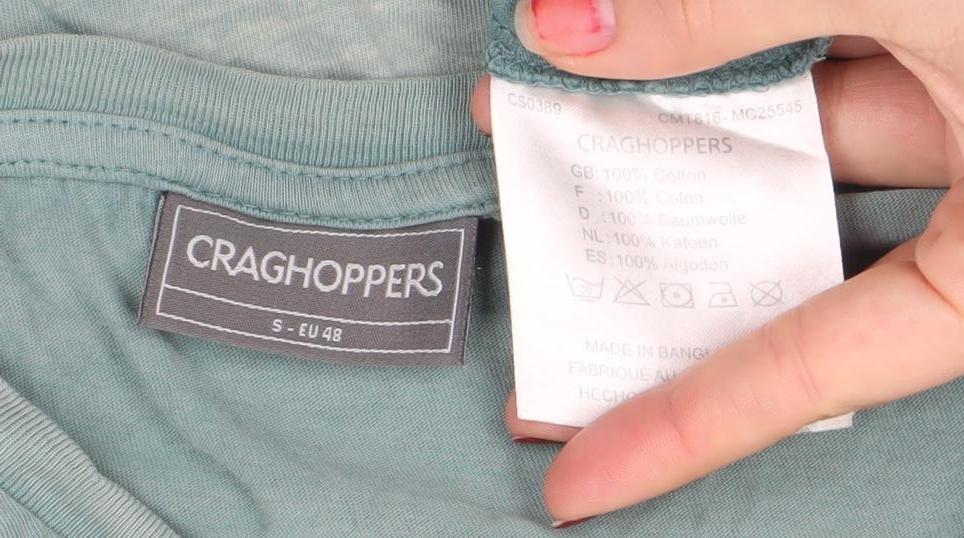 Craghoppers Men's Green Graphic Outdoor Cotton T-Shirt Size S