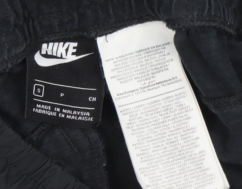 Nike Men's Black Jogger Trousers Small Woven Cotton Blend Activewear