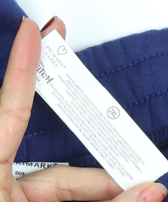 Primark Men Blue Stitch Jogger Trousers Size 2XL Fleece Comfort Fit