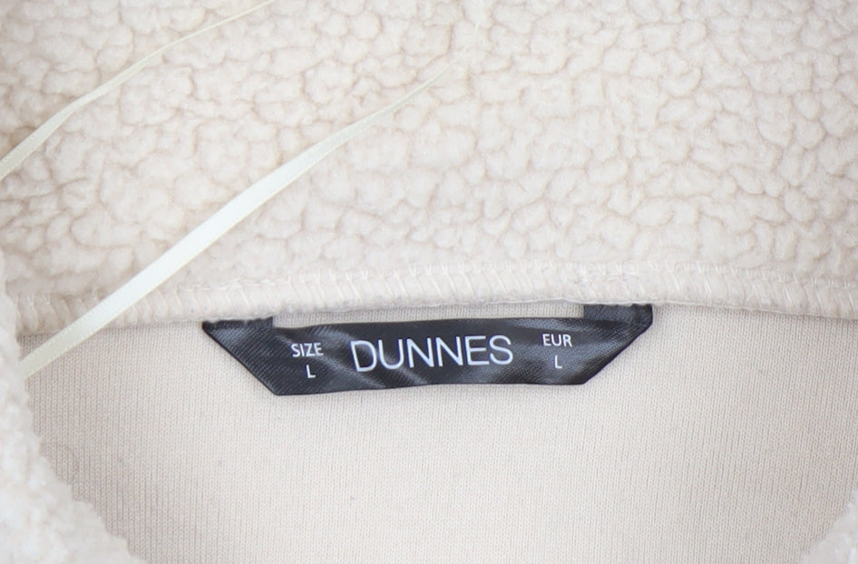 Dunnes Women’s Ivory Fleece 1/2 Zip Pullover Sweatshirt Size L