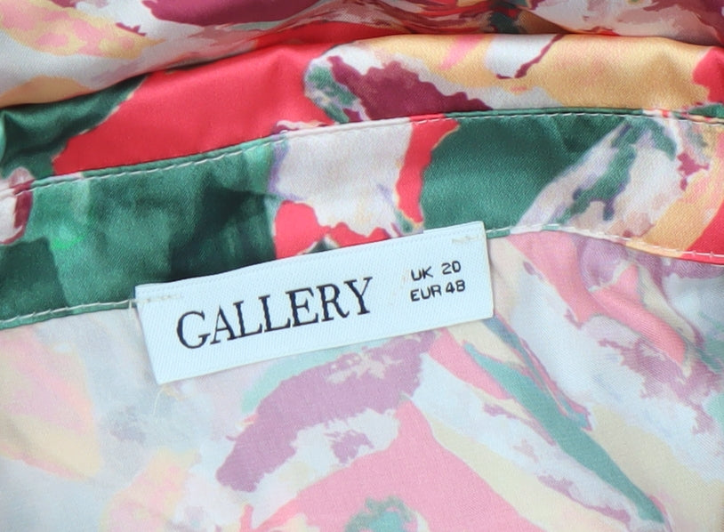 Gallery Women's Multicoloured Long Sleeve Button-Up Shirt UK 20