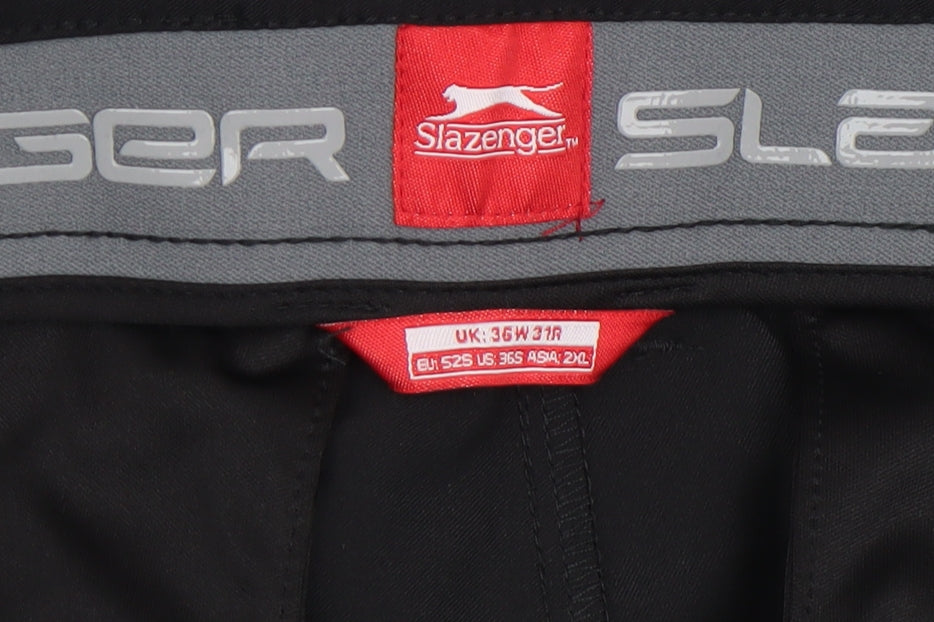 Slazenger Men's Black Regular Fit Stretch Trousers 36W 31L