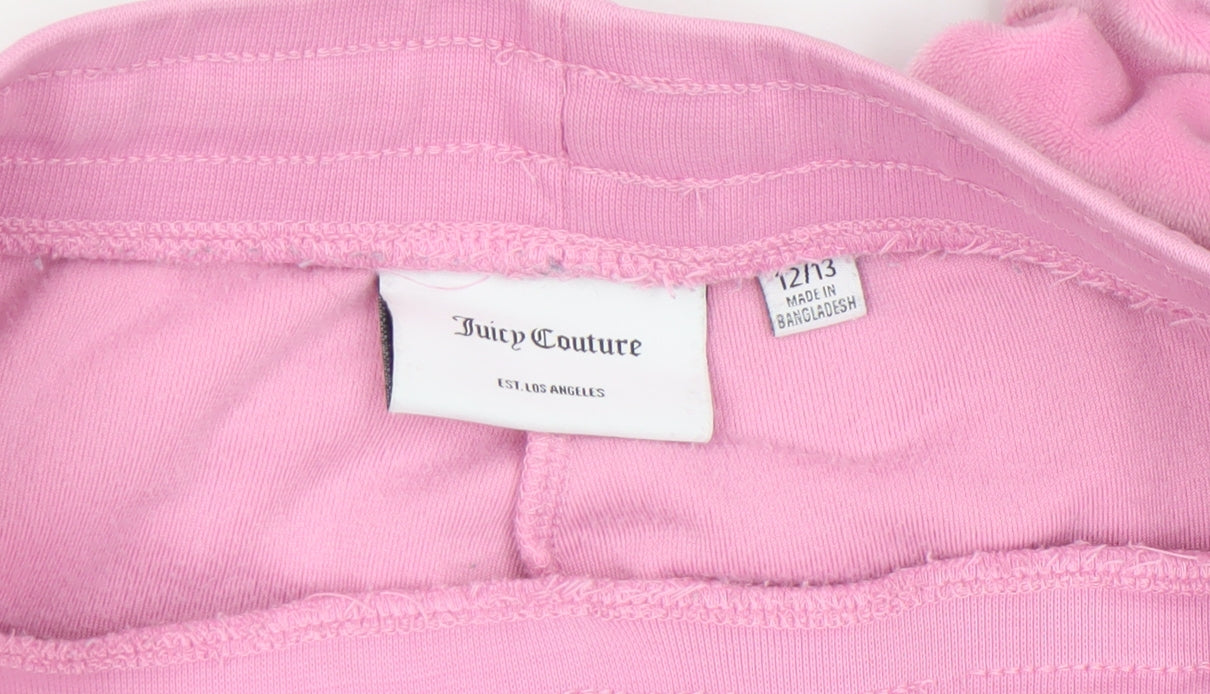 Juicy Couture Girls Pink Velour Jogger Trousers 12-13 Years