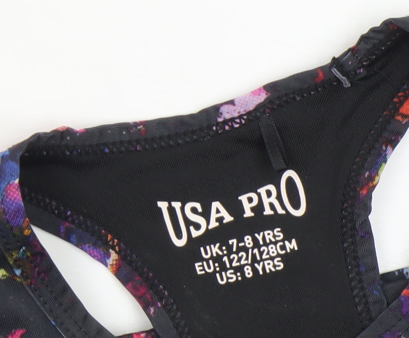 USA Pro Girls Multicoloured 7-8 Years Cropped Tank Sports Top
