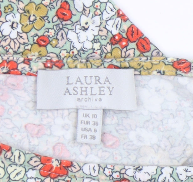 Laura Ashley Women’s Multicoloured Floral Cotton Tunic Blouse UK 10
