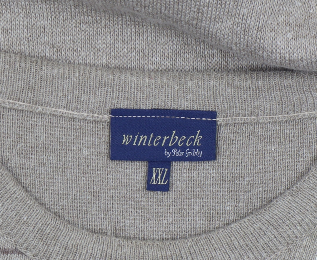 Winterbeck by Peter Gribby Men's Beige 2XL Cotton Pullover Jumper