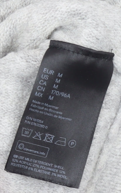 H&M Women's Grey Mock Neck Pullover Jumper M