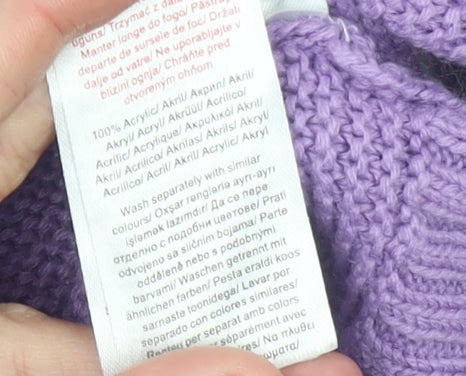 Destination Girls Purple Roll Neck Acrylic Knit Jumper 15 Years