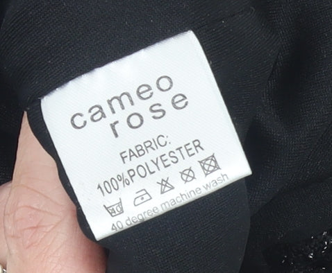 Cameo Rose Women’s Black Glitter Bodycon Dress L Party Short Sleeve