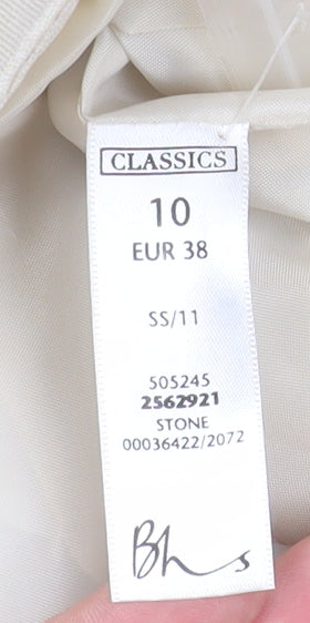 BHS Classics Women's Beige Tailored Single-Breasted Blazer Size 10