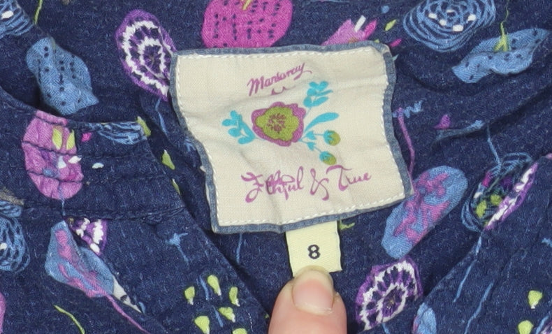 Monsoon Women’s Blue Floral Tunic Blouse Size 8 Viscose Top
